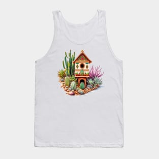 Watercolor New Mexico style Birdhouse Tank Top